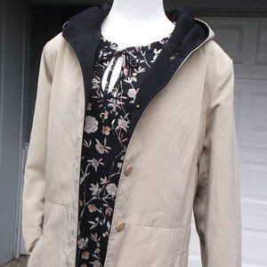 Kristine Blake Tan  Hooded Anorak car coat size large